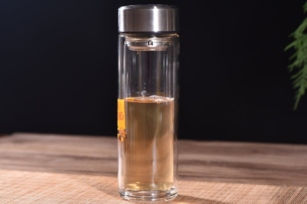 Yunnan Sourcing Logo Insulated Double Layer Glass Thermos