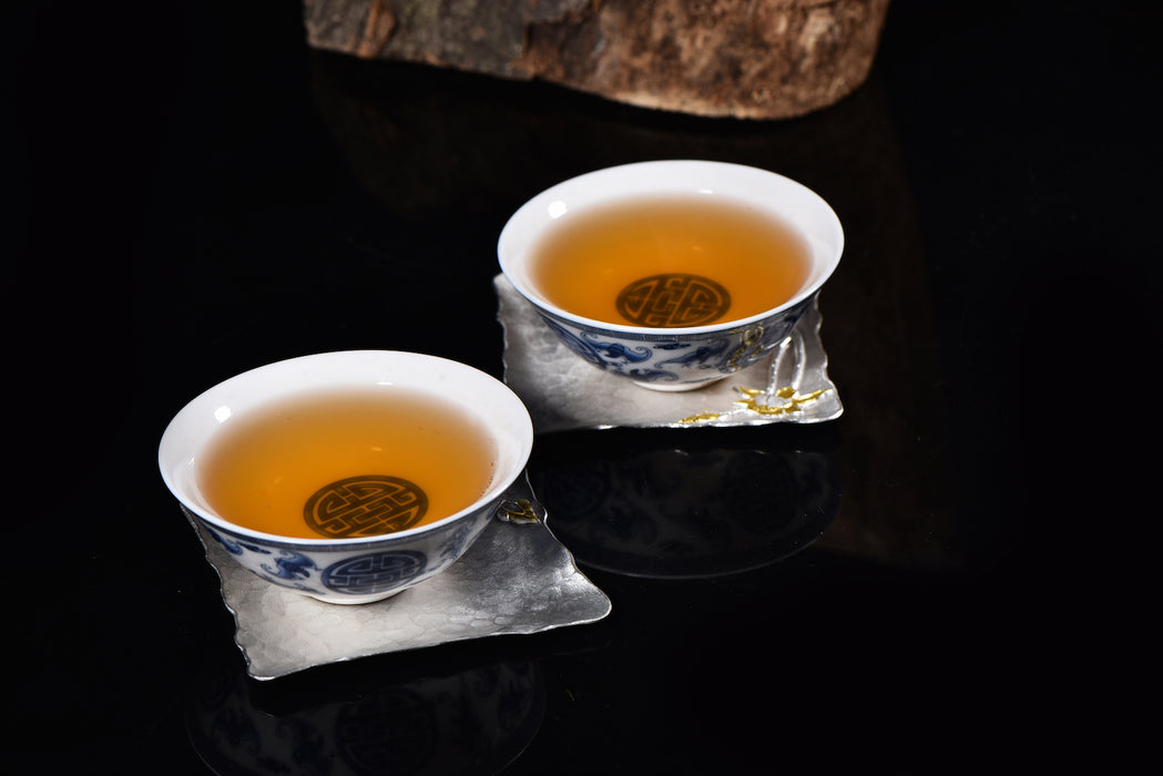 Lotus Motif Hammered Tin Coasters * Set of 2 - Yunnan Sourcing Tea Shop
