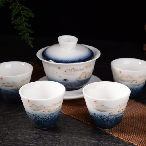 Bamboo Shoots Porcelain Tea Cups * Set of 4 — Yunnan Sourcing Tea Shop