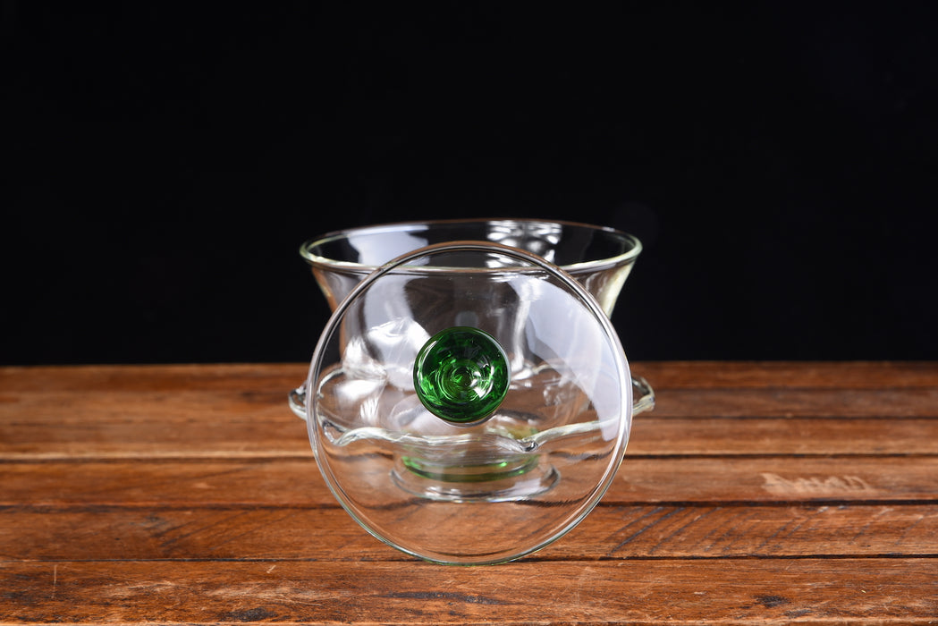 Green and Glass Gaiwan for Gong Fu Tea Brewing * 200ml