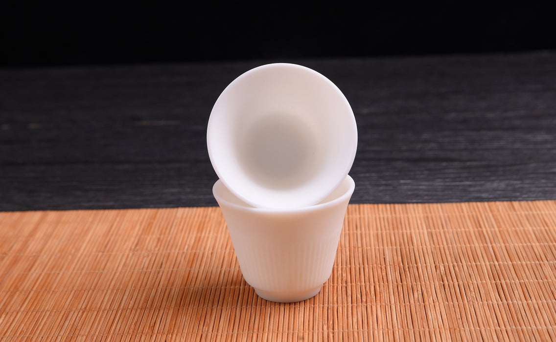 Mutton Fat Jade Porcelain Classic Cups * Set of 2