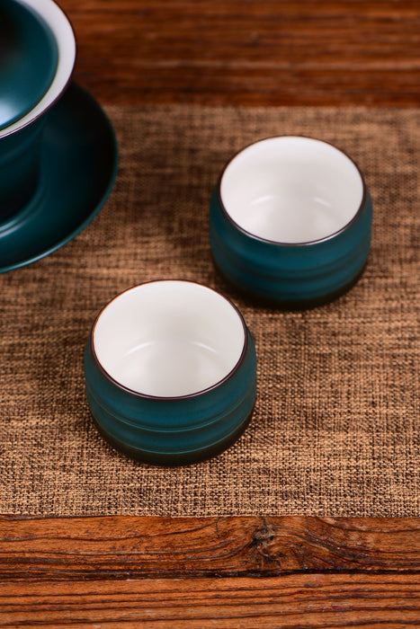 Fade to Blue Ceramic Gaiwan and Cups