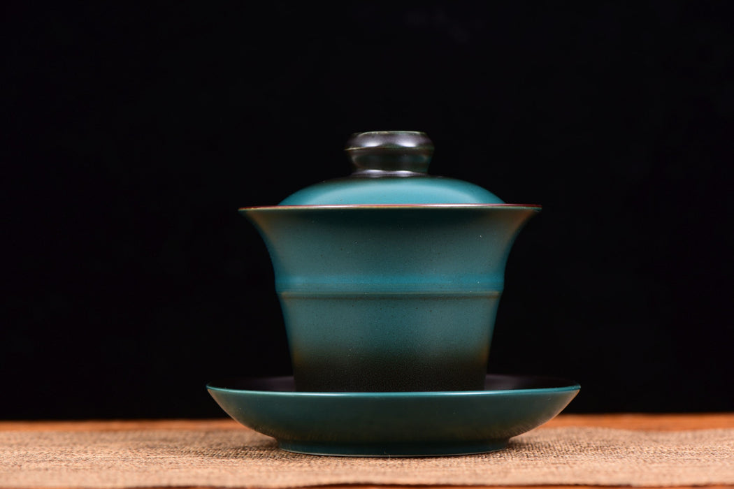 Fade to Blue Ceramic Gaiwan and Cups