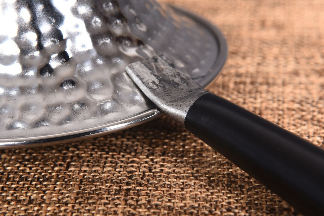 Wood Handle "Hammered" Stainless Steel Strainer