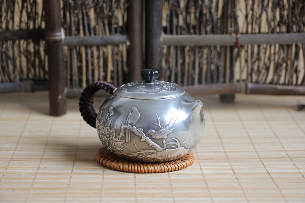 Pure Silver 999 "Peony Garden" Teapot * 200ml
