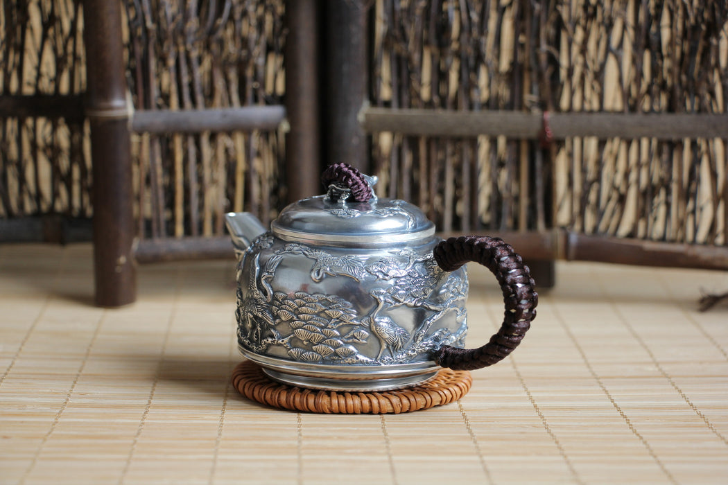 Pure Silver 999 "Kingdom of Cranes" Teapot * 160ml