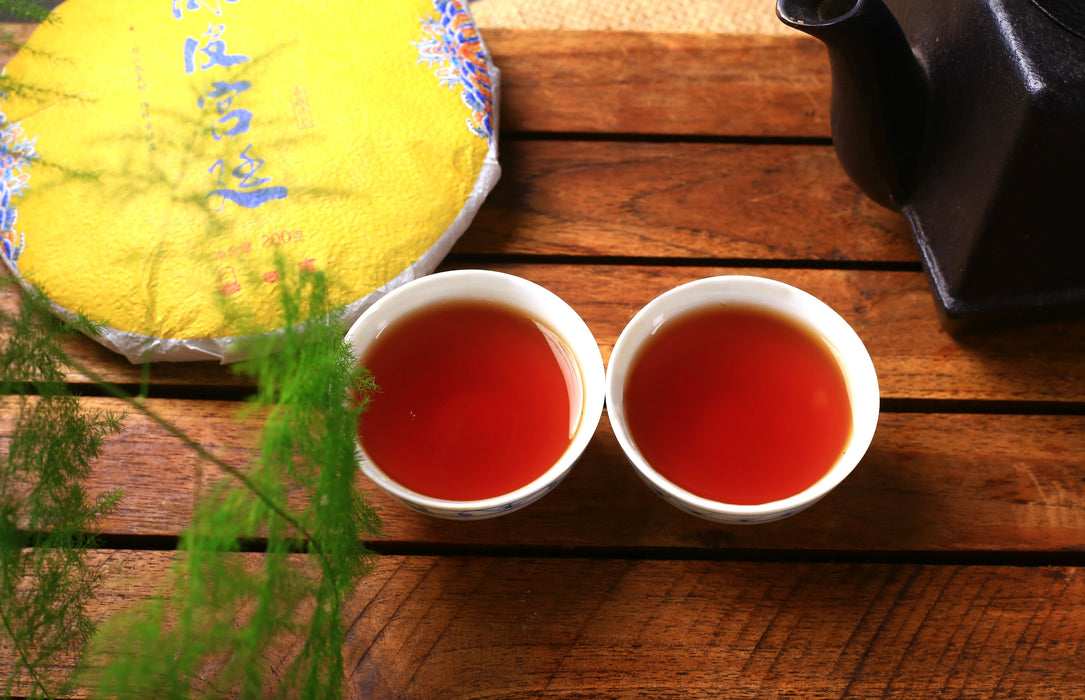 Traditional Ripe Pu'er Tea Resin (Green Brocade Tea Tin)