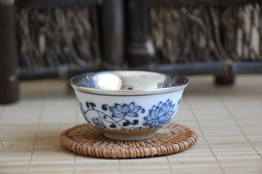 Pure Silver 999 and Jing De Zhen Porcelain Cup * 35ml