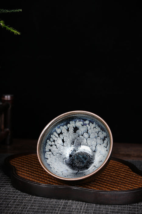 Jianzhan "Peony Lantern" Hand-Made Stoneware Cup by Peng Neng Hua