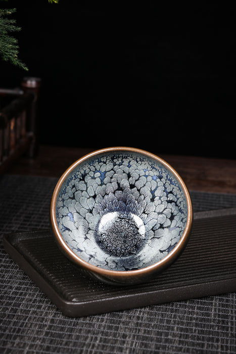 Jianzhan "Peony Lantern" Hand-Made Stoneware Cup by Peng Neng Hua