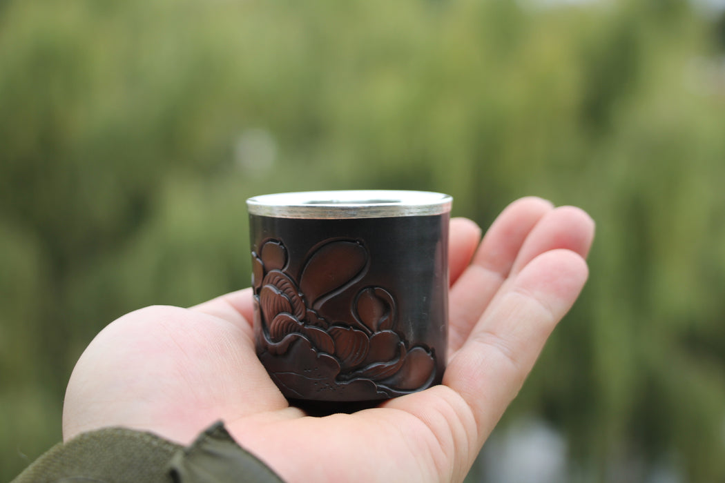 "Lotus" Pure 999 Silver and Jian Shui Clay Cup