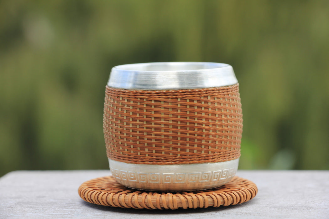 "Bamboo Weaving" Pure 999 Silver Cup