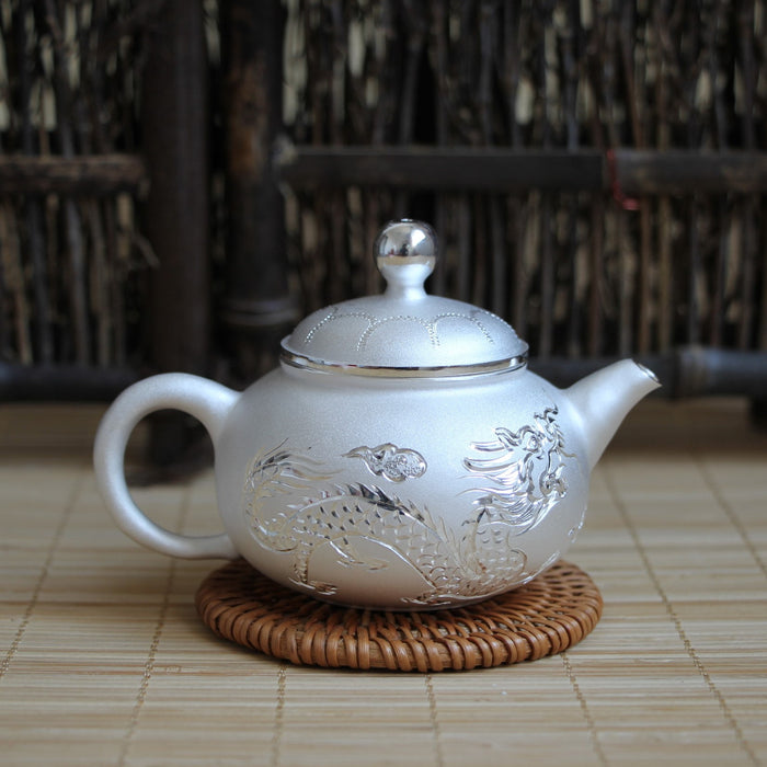 Pure Silver 999 "Phoenix and Dragon" Teapot * 120ml