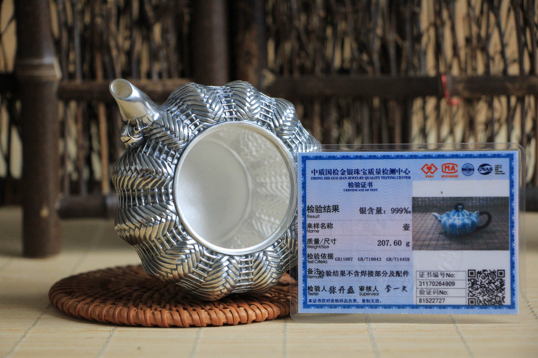 Pure Silver 999 "Knit" Teapot * 155ml