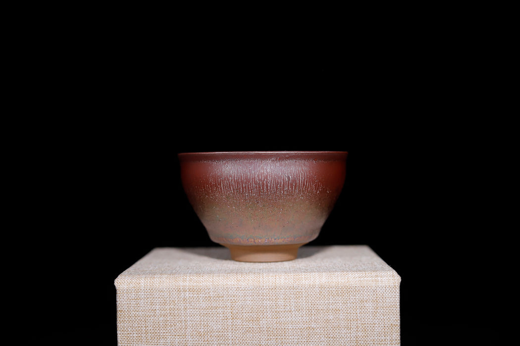 Jianzhan "Rainbow on Red" Hand-Made Stoneware Cup * 80ml