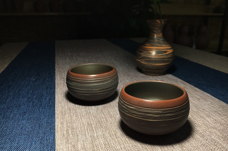 Qin Zhou Nixing Clay Cups "Xiang Yun" by Gan Chuan De * Set of 2
