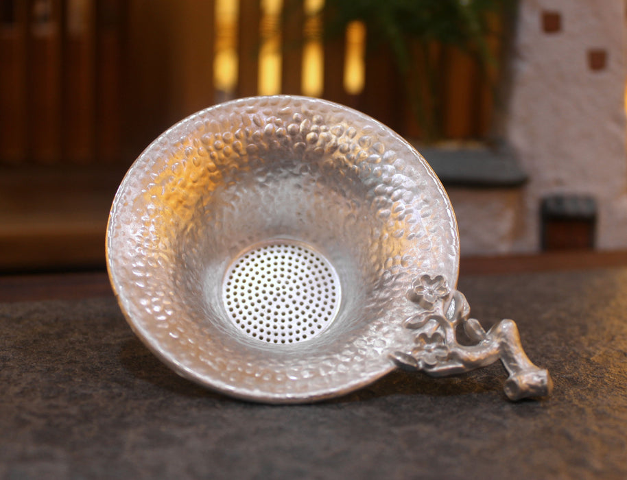 Plum Blossoms Tin Strainer for Gong Fu Cha