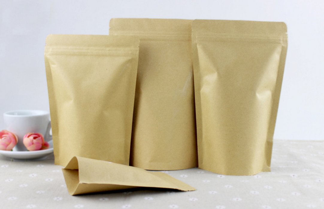 Kraft Paper Zip Lock Stand-up Pouches for Tea Packaging and Storage —  Yunnan Sourcing Tea Shop