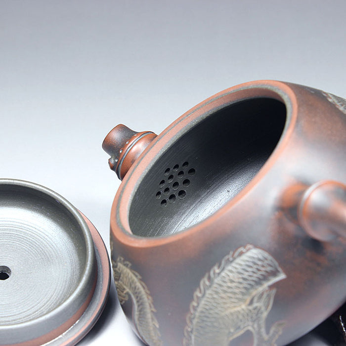 Qin Zhou Clay Teapot "Dragon" by Lu Ji Zu * 260ml - Yunnan Sourcing Tea Shop