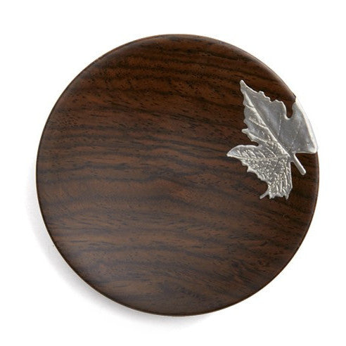 Ebony Hardwood Coasters with Silver Leaf * Set of 2