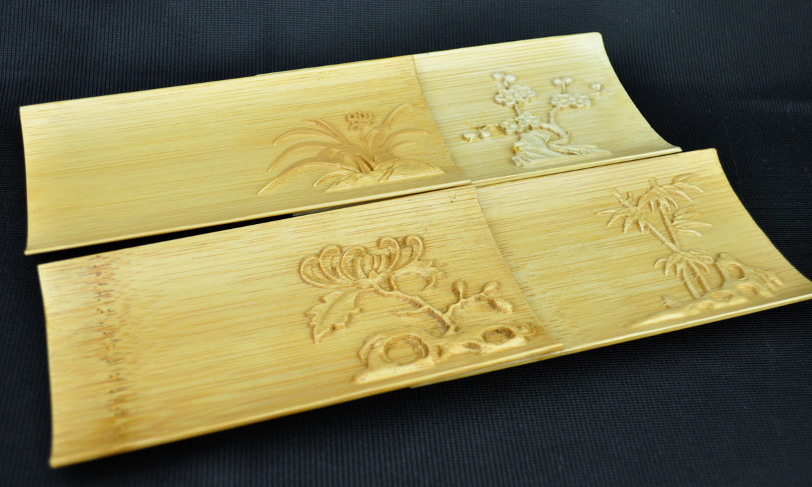Pure Bamboo Coasters for Tea Ceremony * Set of 4