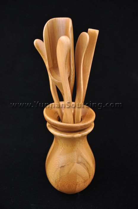 Bamboo Wood "Flower Vase" Cha Dao Set for Gong Fu Tea Brewing