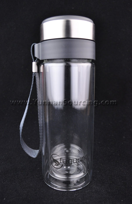 Portable Tea Thermos Heat-Tempered Double Layer Glass * 320ml Yunnan Sourcing Tea Shop