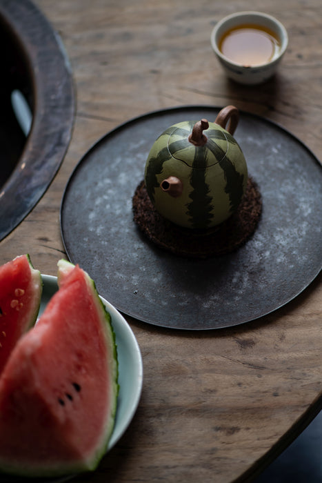 Jiang Po Ni Clay "Watermelon" Yixing Teapot by Xu Qing Ya