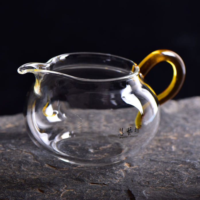 Amber Handle Glass Cha Hai for Gong Fu Cha * 280ml